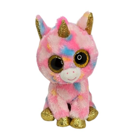 Ty Other - Ty Fantasia Unicorn Whimsical Gold Glitter Beanie Boo Stuffed Animal Plush 9"